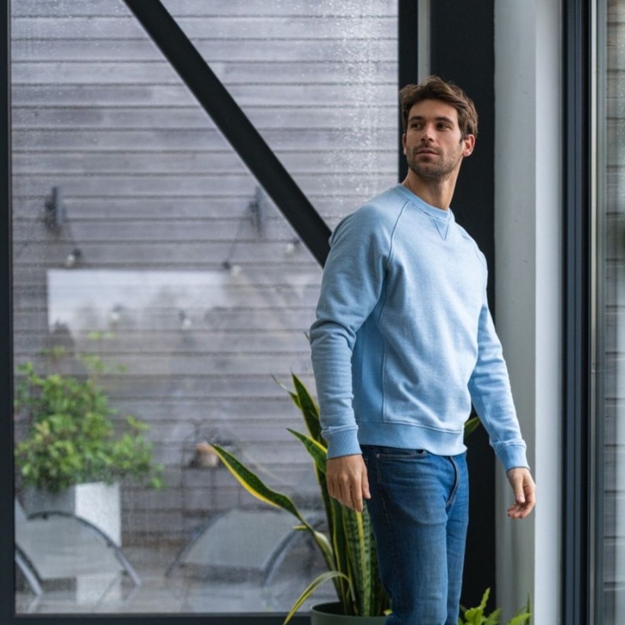 Clothes BillyBelt  | Organic Cotton Sweatshirt – Mottled Light Blue – 380 Gr