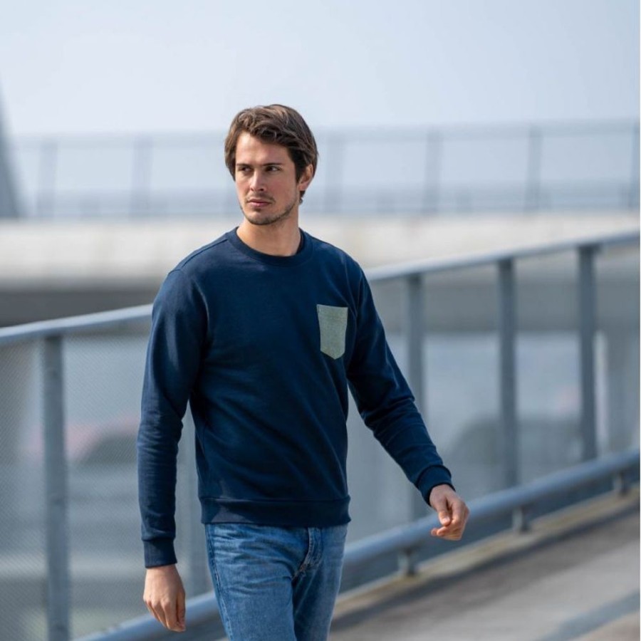 Clothes BillyBelt  | Organic Cotton Sweatshirt – Navy Blue – 400 Gr